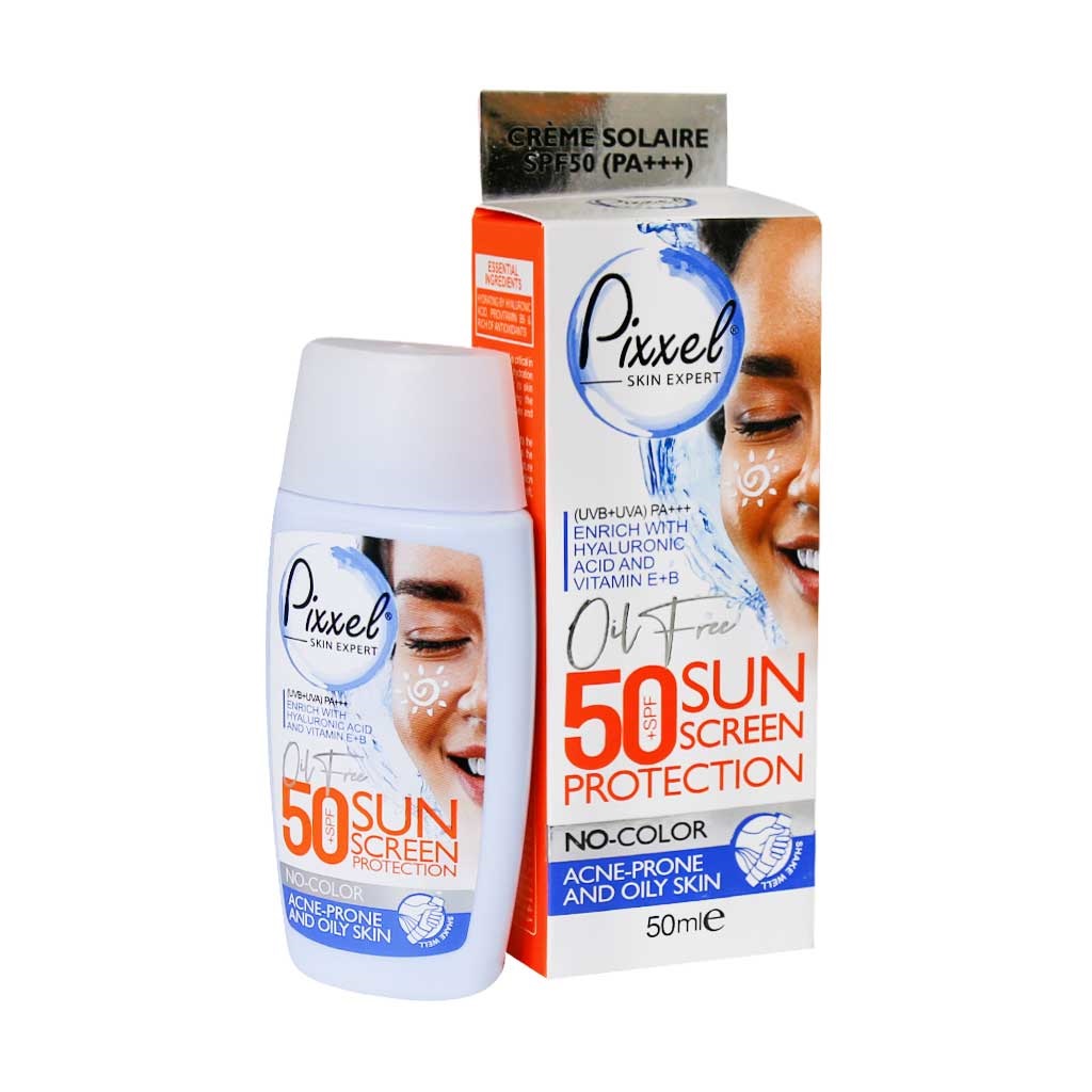 Pixel-SPF50-Sunscreen-Cream-For-Oily-Skin کرم ضد آفتاب پیکسل (بی رنگ) پوست چرب و جوش دار SPF 50 حجم 50 میلی - Image 1