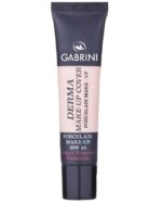 کرم پودر تیوپی گابرینی Derma Make-Up Cover با SPF15 و پوشش بالا، در بستهبندی مشکی براق و بژ با چاپ مشکی و سفید