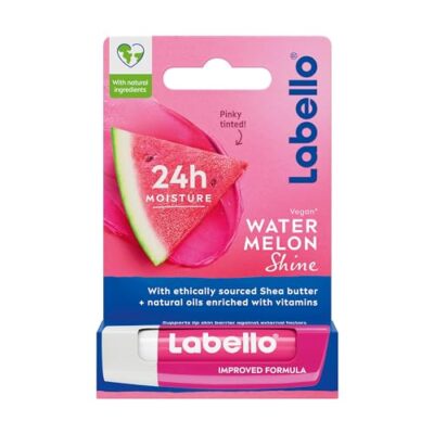 بالم لب لبلو هندوانه، مرطوب کننده و نرم کننده، مدل رولی،قوطی صورتی رنگ، با درب پیچی